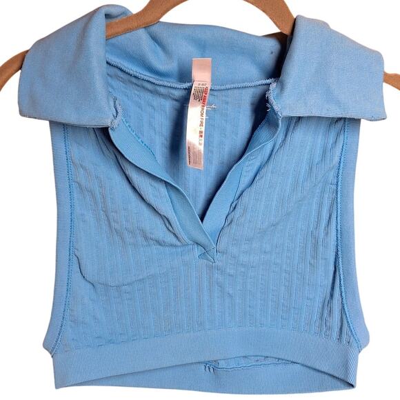 Urban outfitters out from under break point collared bra top m/l cropped ribbed - Picture 2 of 5